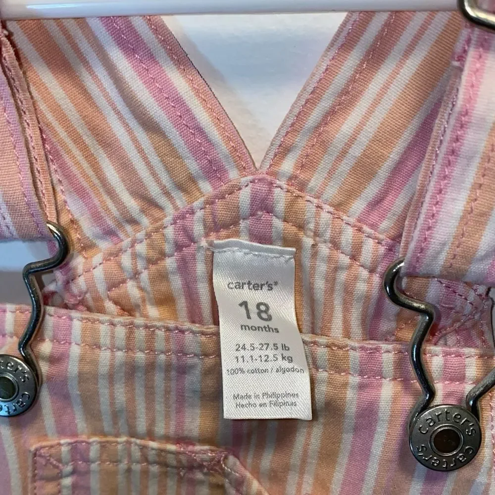 Y2K Carters Pastel Pinstripe Overalls